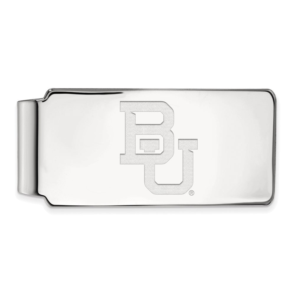 10k White Gold Baylor U Money Clip, Item M9622 by The Black Bow Jewelry Co.
