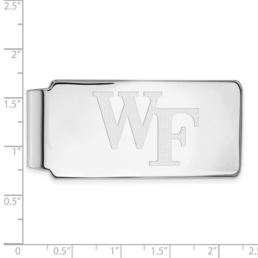 Alternate view of the 10k White Gold Wake Forest U Money Clip by The Black Bow Jewelry Co.