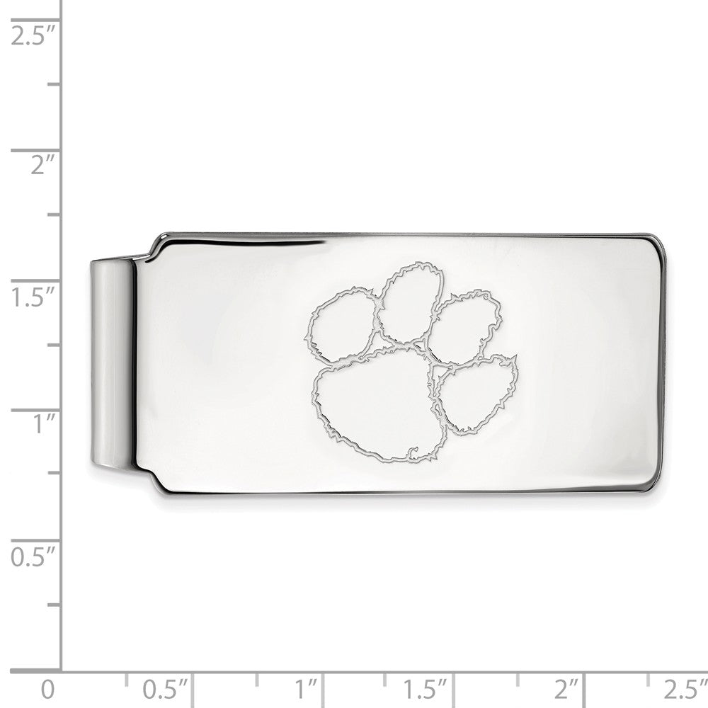 Alternate view of the 10k White Gold Clemson U Money Clip by The Black Bow Jewelry Co.