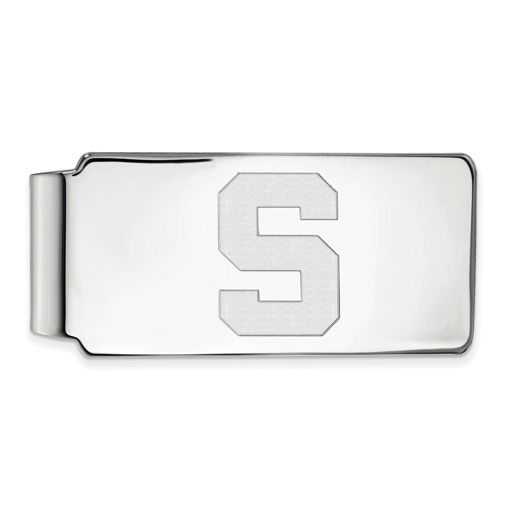 10k White Gold Michigan State Money Clip, Item M9670 by The Black Bow Jewelry Co.