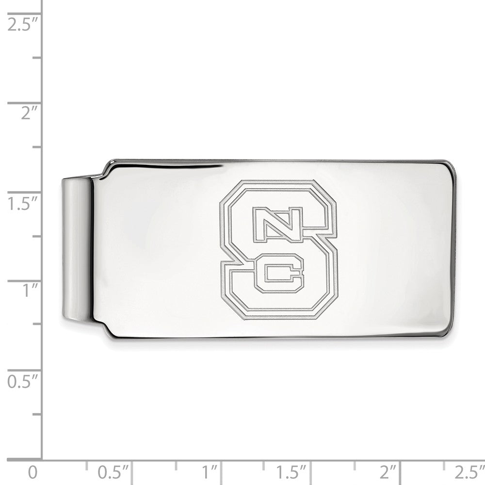 Alternate view of the 10k White Gold North Carolina Logo Money Clip by The Black Bow Jewelry Co.