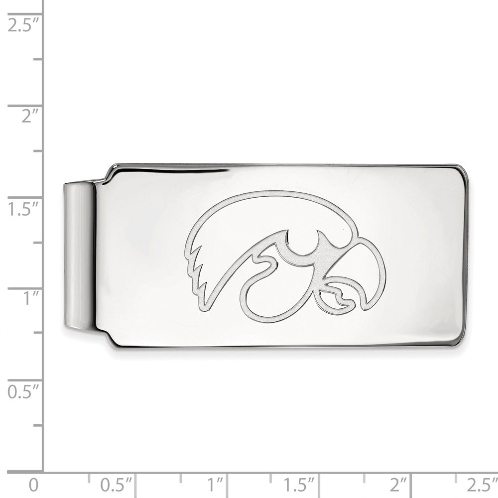 Alternate view of the 10k White Gold U of Iowa Money Clip by The Black Bow Jewelry Co.