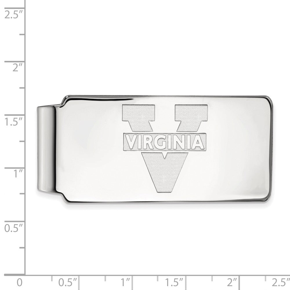 Alternate view of the 10k White Gold U of Virginia Money Clip by The Black Bow Jewelry Co.