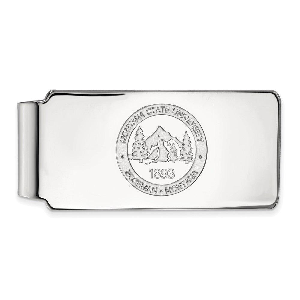 10k White Gold Montana State Crest Money Clip, Item M9695 by The Black Bow Jewelry Co.