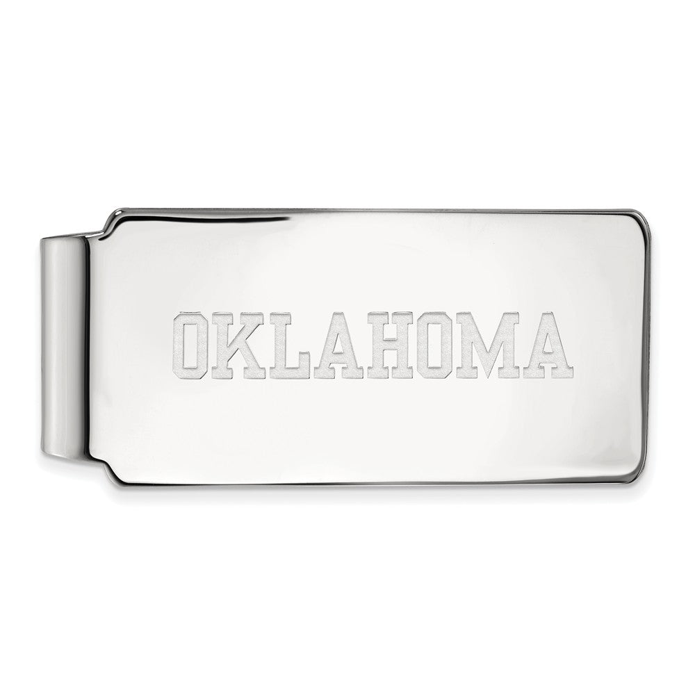 10k White Gold U of Oklahoma Money Clip, Item M9712 by The Black Bow Jewelry Co.