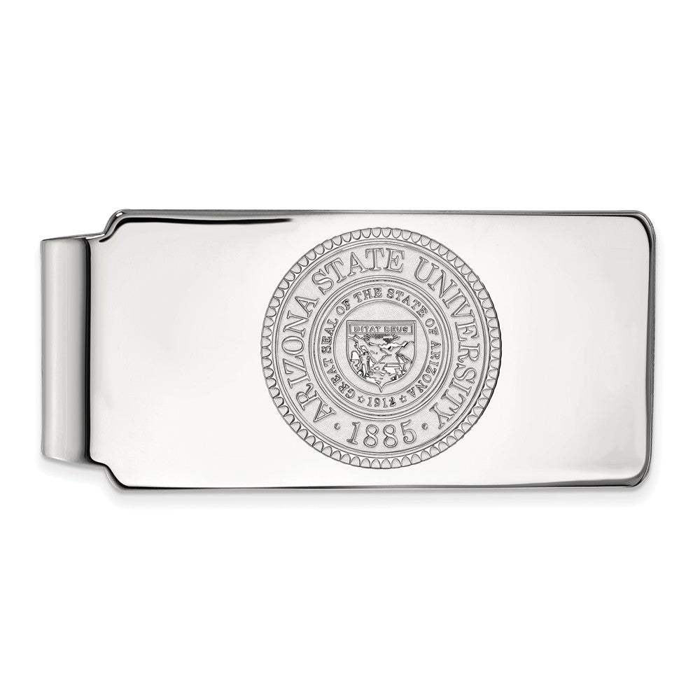 10k White Gold Arizona State Crest Money Clip, Item M9713 by The Black Bow Jewelry Co.