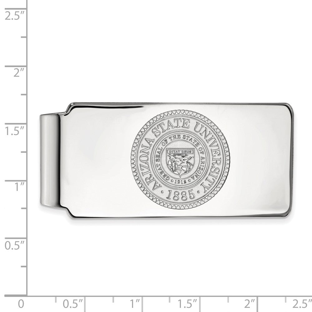 Alternate view of the 10k White Gold Arizona State Crest Money Clip by The Black Bow Jewelry Co.