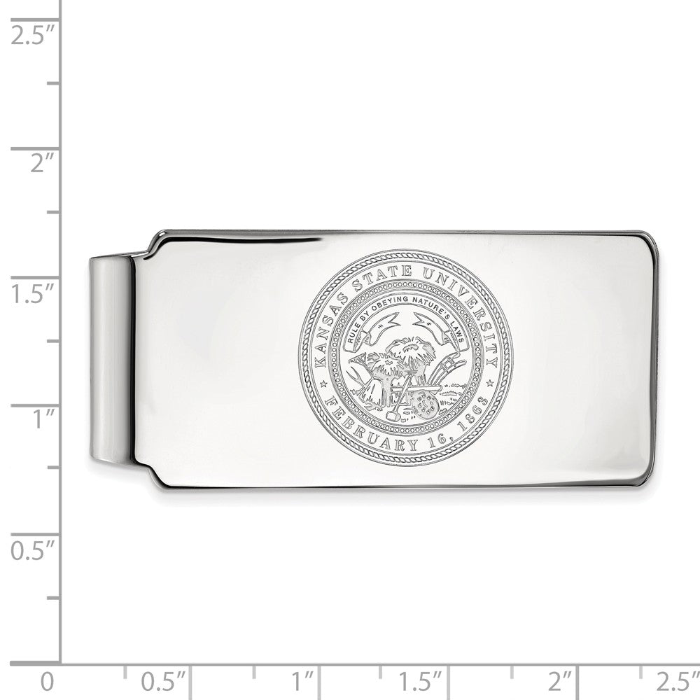 Alternate view of the 10k White Gold Kansas State Crest Money Clip by The Black Bow Jewelry Co.