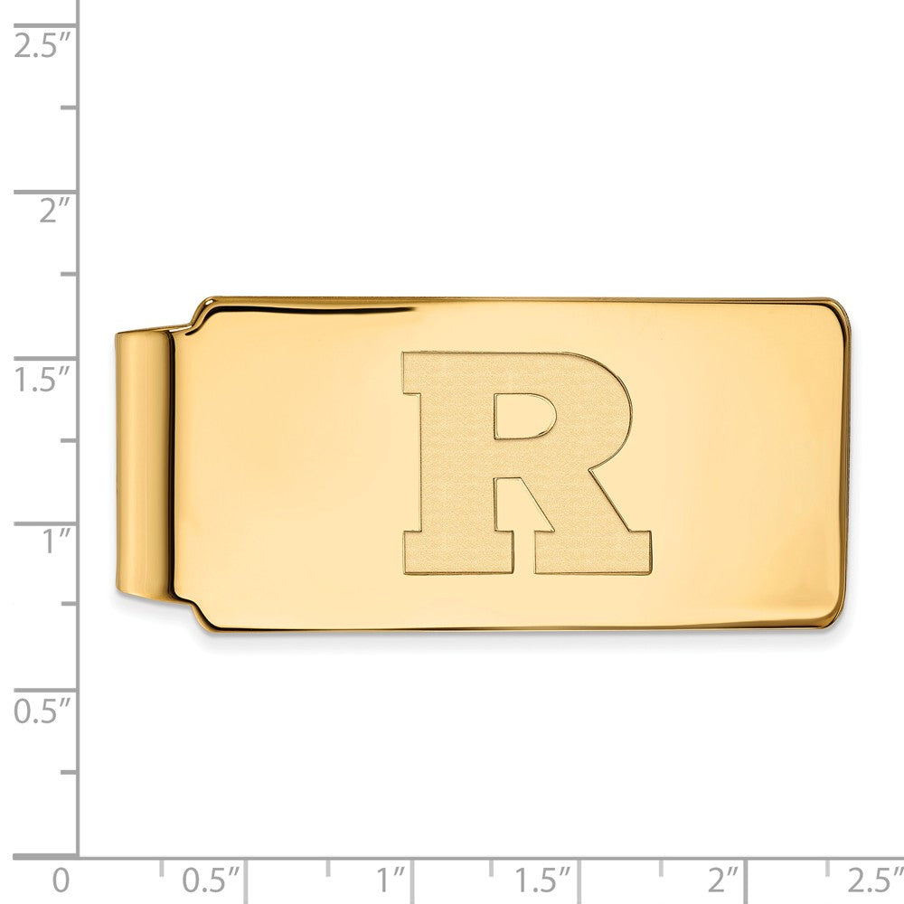 Alternate view of the 10k Yellow Gold Rutgers Money Clip by The Black Bow Jewelry Co.