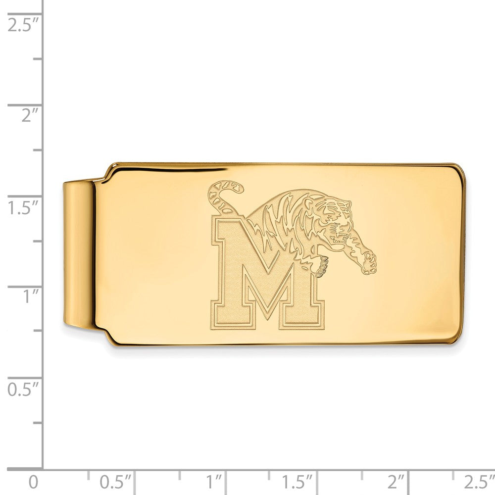 Alternate view of the 10k Yellow Gold U of Memphis Money Clip by The Black Bow Jewelry Co.