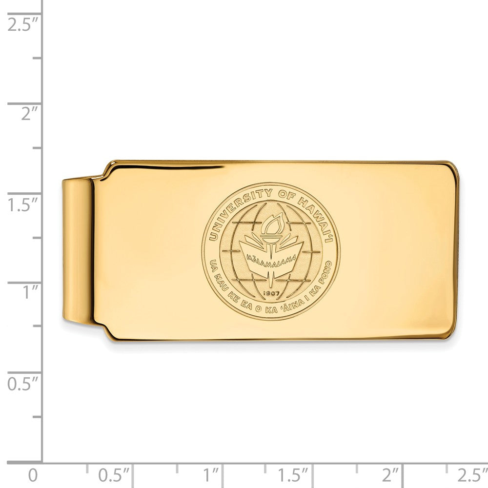 Alternate view of the 10k Yellow Gold The U of Hawai&#39;i Crest Money Clip by The Black Bow Jewelry Co.