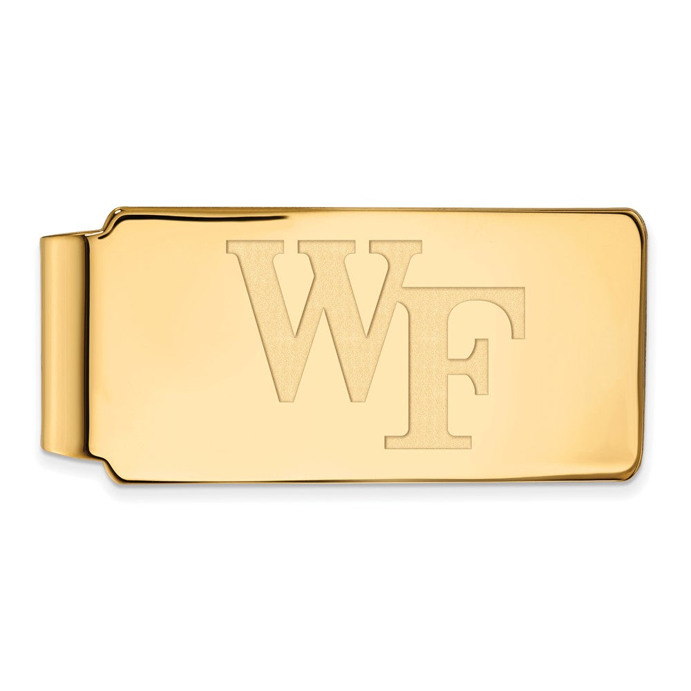 10k Yellow Gold Wake Forest U Money Clip, Item M9766 by The Black Bow Jewelry Co.