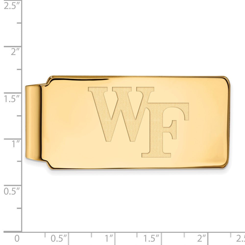 Alternate view of the 10k Yellow Gold Wake Forest U Money Clip by The Black Bow Jewelry Co.