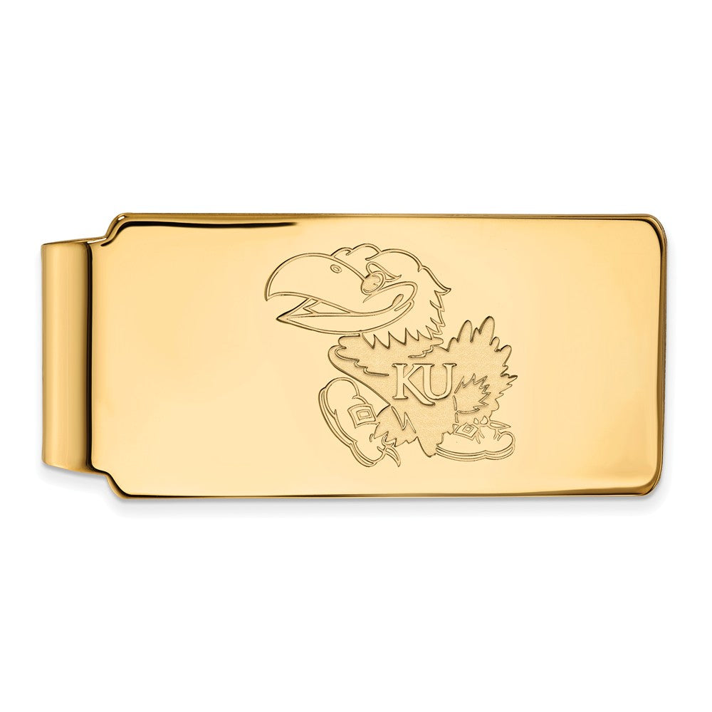 10k Yellow Gold U of Kansas Money Clip, Item M9771 by The Black Bow Jewelry Co.