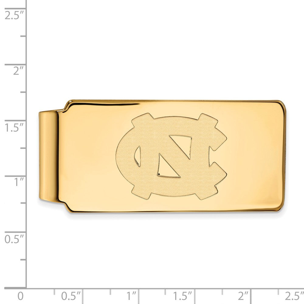 Alternate view of the 10k Yellow Gold North Carolina Logo Money Clip by The Black Bow Jewelry Co.