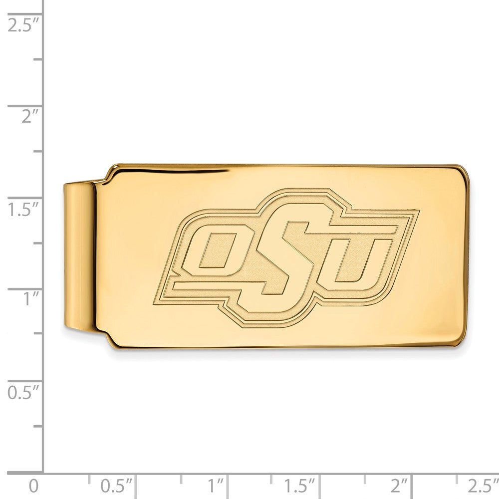 Alternate view of the 10k Yellow Gold Oklahoma State Money Clip by The Black Bow Jewelry Co.