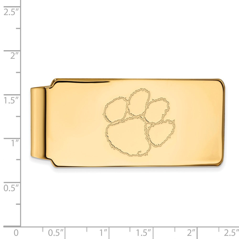 Alternate view of the 10k Yellow Gold Clemson U Money Clip by The Black Bow Jewelry Co.