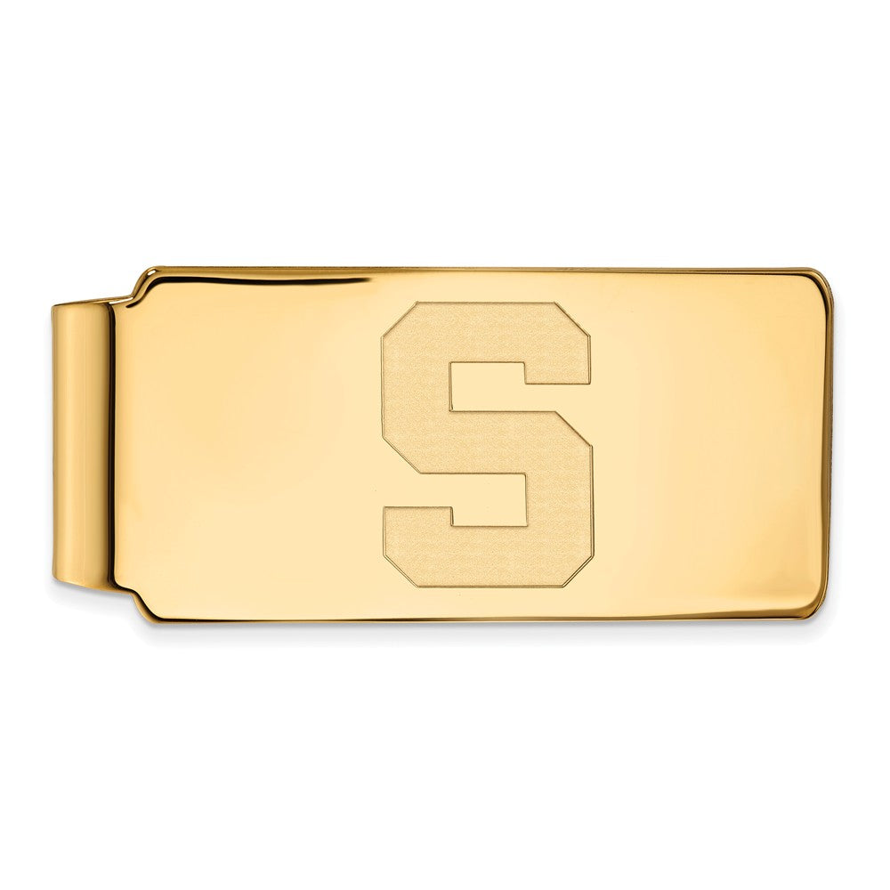 10k Yellow Gold Michigan State Money Clip, Item M9790 by The Black Bow Jewelry Co.