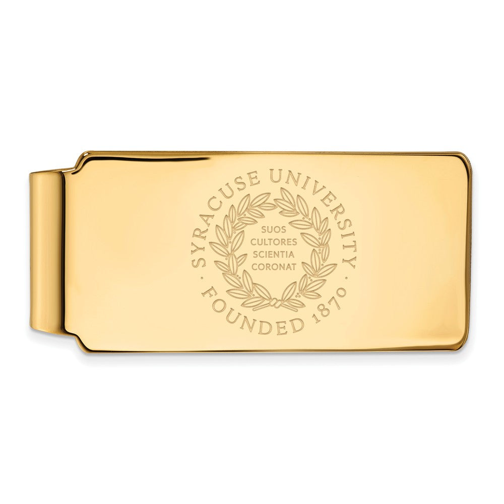 10k Yellow Gold Syracuse U Crest Money Clip, Item M9828 by The Black Bow Jewelry Co.