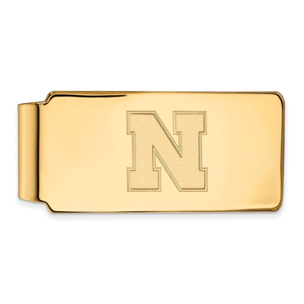 10k Yellow Gold U of Nebraska Money Clip, Item M9836 by The Black Bow Jewelry Co.