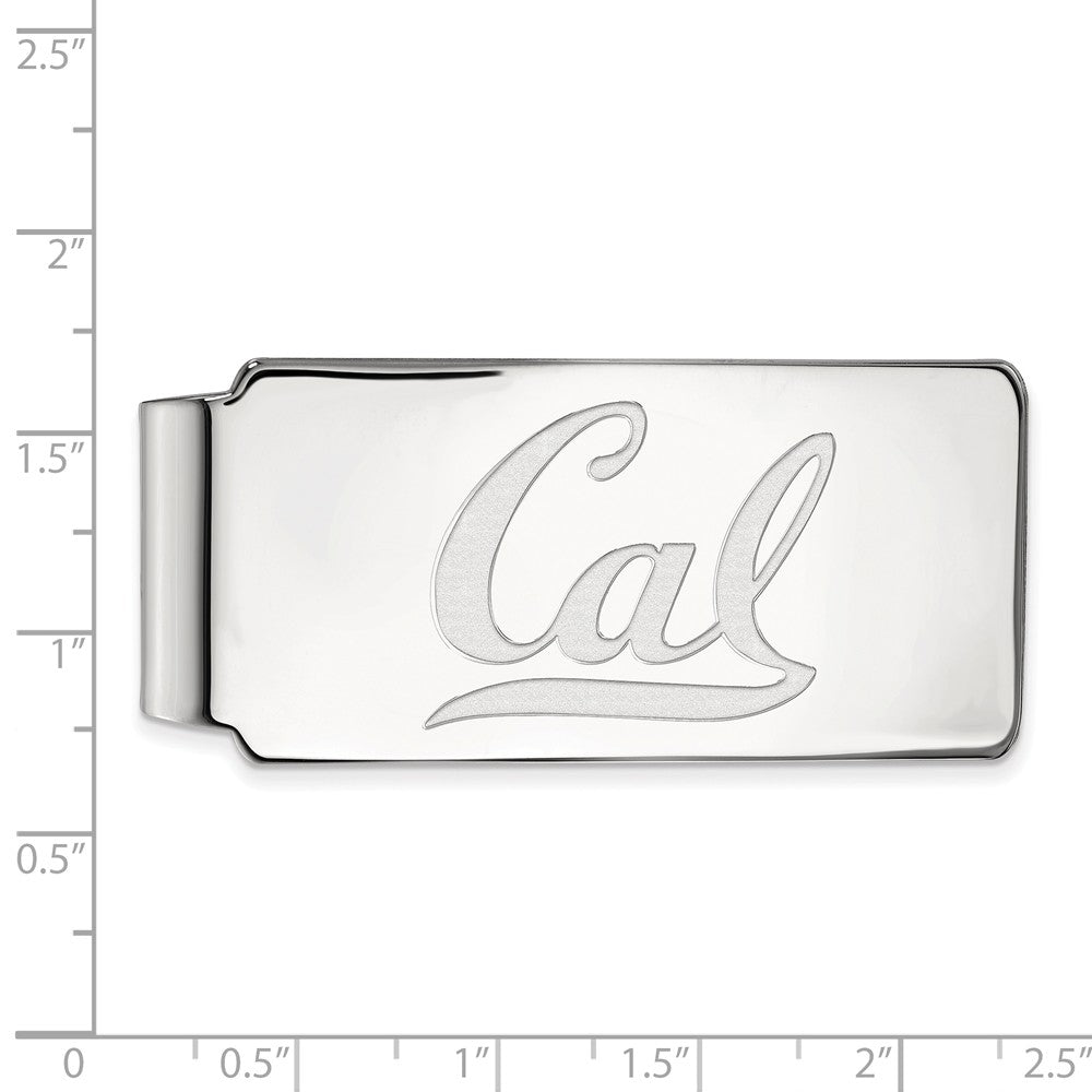 Alternate view of the 14k White Gold U of California Berkeley Money Clip by The Black Bow Jewelry Co.