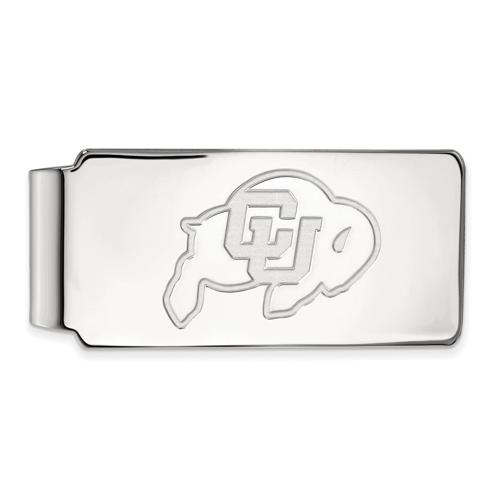 14k White Gold U of Colorado Money Clip, Item M9871 by The Black Bow Jewelry Co.