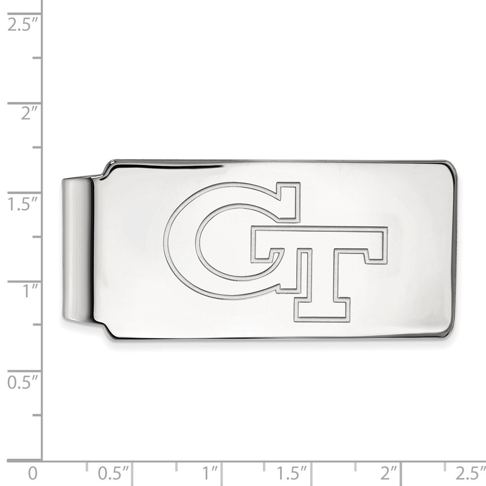 Alternate view of the 14k White Gold Georgia Technology Money Clip by The Black Bow Jewelry Co.