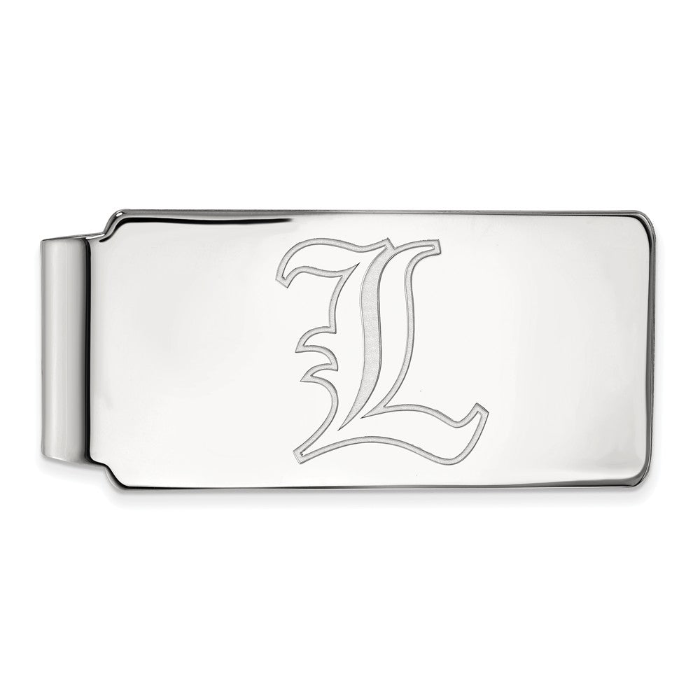 14k White Gold U of Louisville Money Clip, Item M9883 by The Black Bow Jewelry Co.