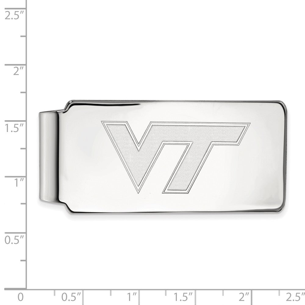 Alternate view of the 14k White Gold Virginia Tech Money Clip by The Black Bow Jewelry Co.