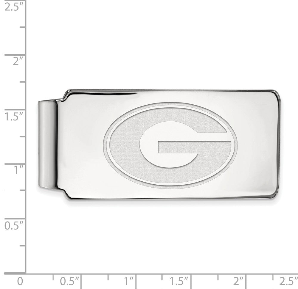 Alternate view of the 14k White Gold U of Georgia Money Clip by The Black Bow Jewelry Co.