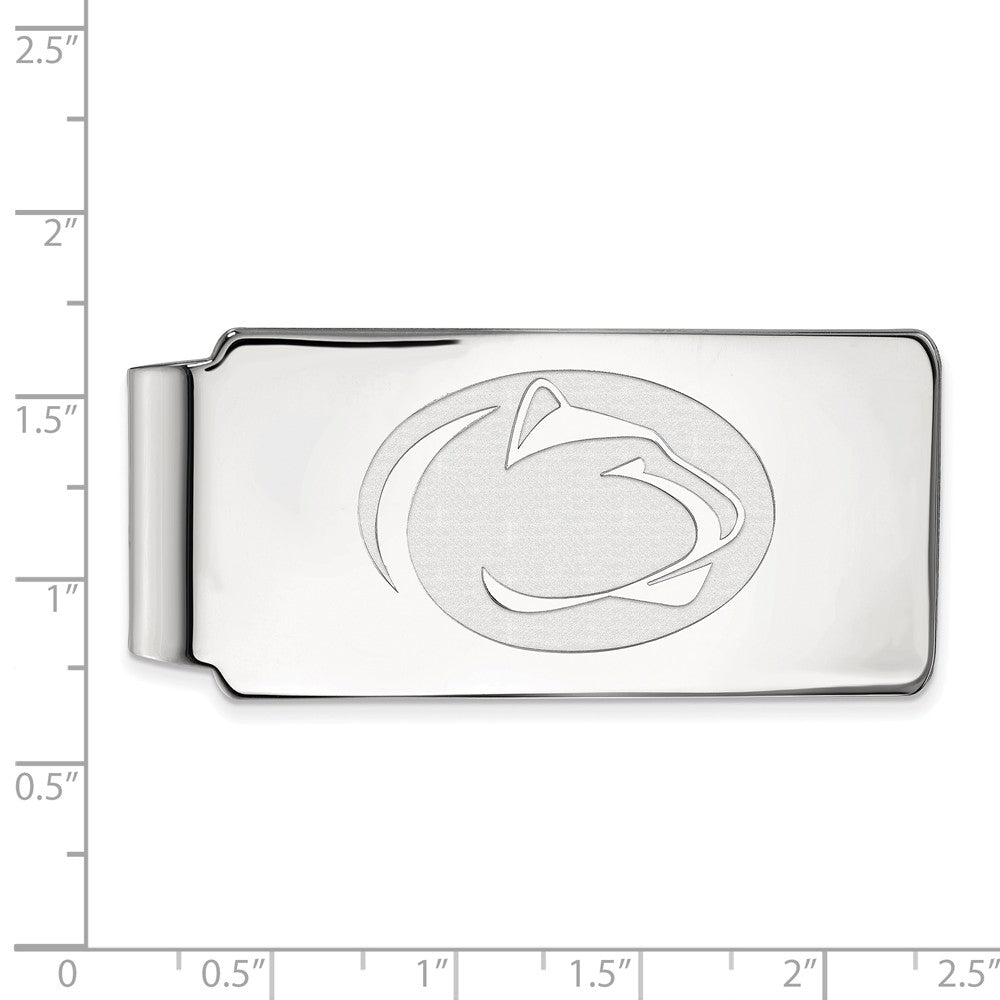 Alternate view of the 14k White Gold Penn State Logo Money Clip by The Black Bow Jewelry Co.
