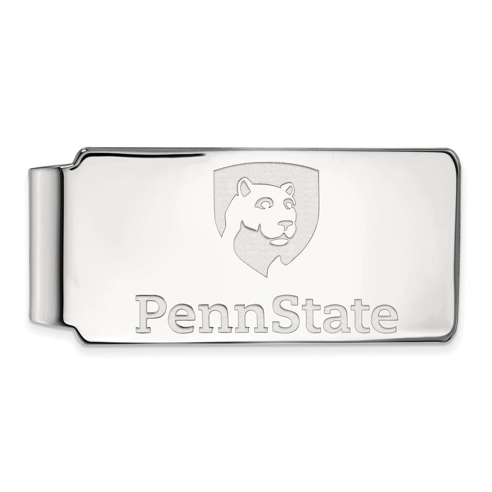 14k White Gold Penn State Mascot Logo Money Clip, Item M9934 by The Black Bow Jewelry Co.