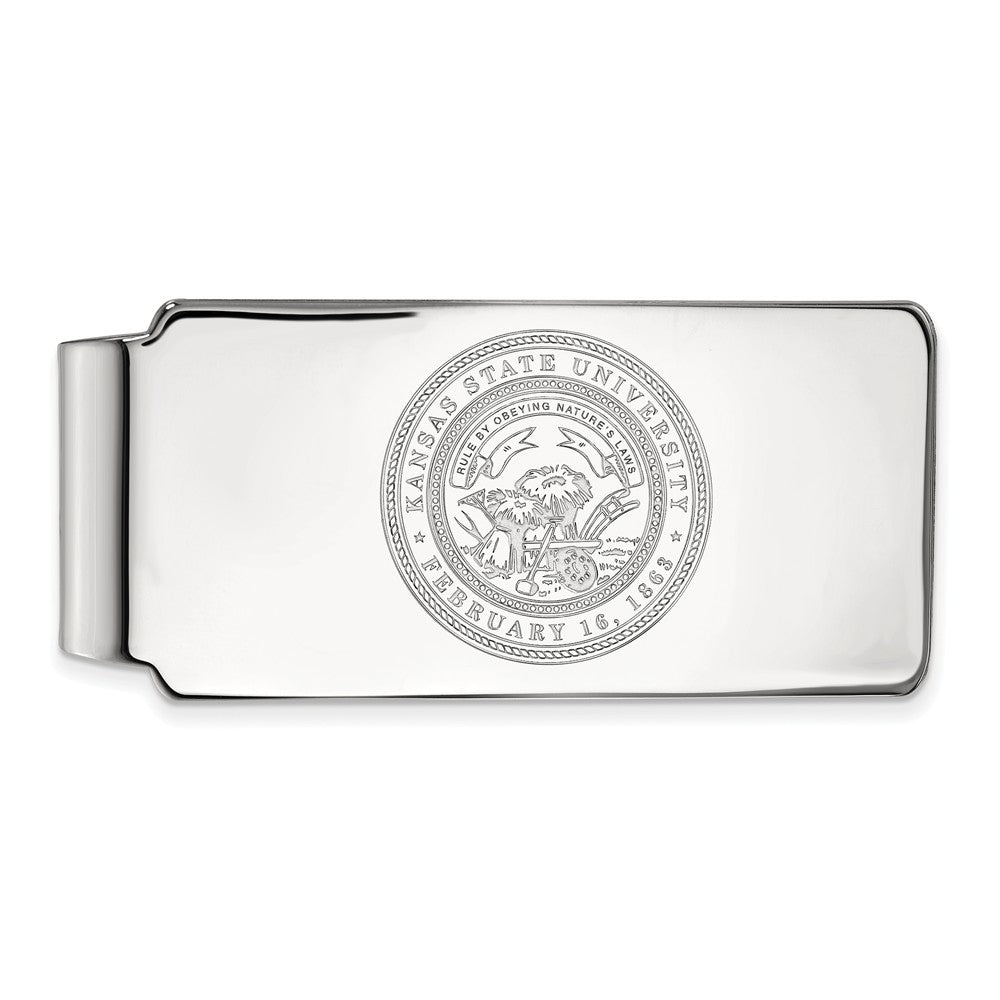 14k White Gold Kansas State Crest Money Clip, Item M9961 by The Black Bow Jewelry Co.