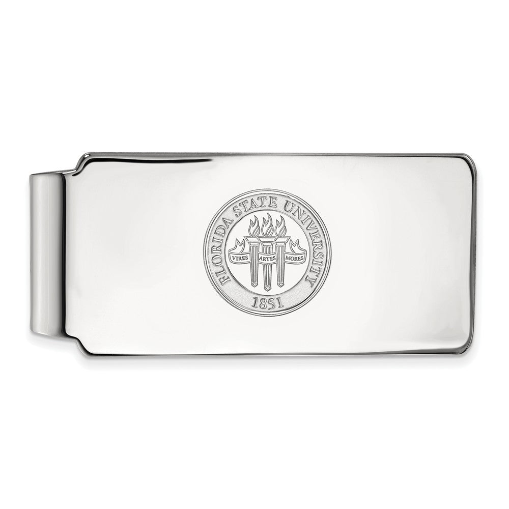 14k White Gold Florida State Crest Money Clip, Item M9967 by The Black Bow Jewelry Co.