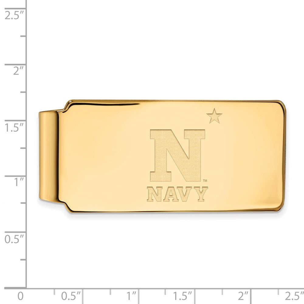 Alternate view of the 14k Yellow Gold U.S. Naval Academy Logo Money Clip by The Black Bow Jewelry Co.