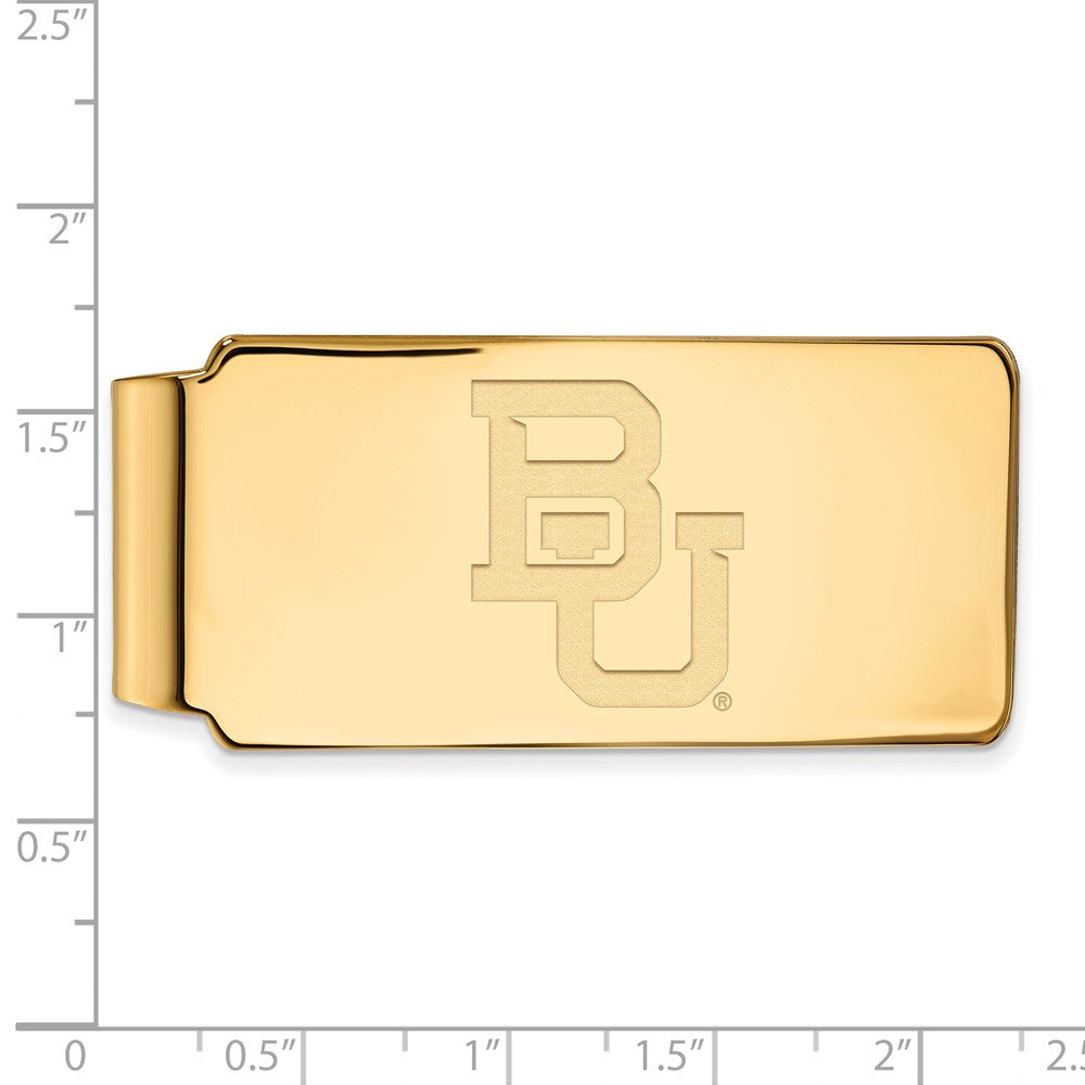 Alternate view of the 14k Yellow Gold Baylor U Money Clip by The Black Bow Jewelry Co.