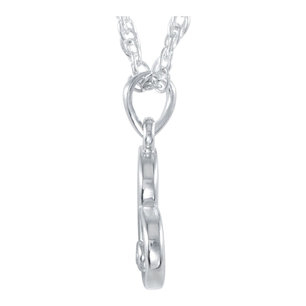 Alternate view of the Solitaire Diamond Heart Necklace in Sterling Silver, 18 Inch by The Black Bow Jewelry Co.