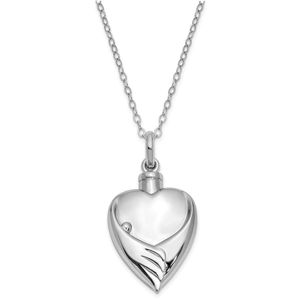 Sterling Silver Forever My Baby Heart Ash Holder Necklace, 18 Inch, Item N10146 by The Black Bow Jewelry Co.