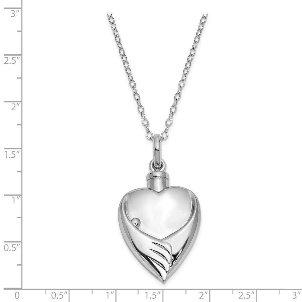 Alternate view of the Sterling Silver Forever My Baby Heart Ash Holder Necklace, 18 Inch by The Black Bow Jewelry Co.