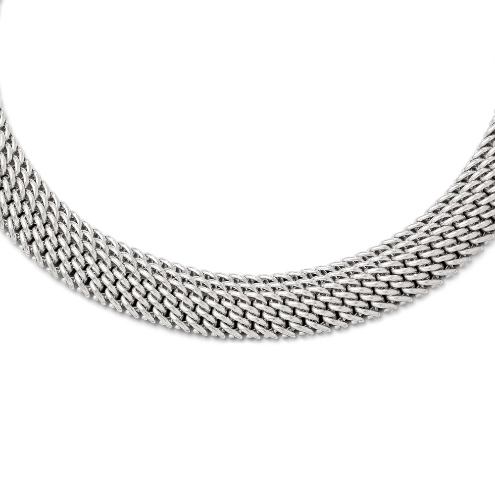 14.75mm Mesh Link Chain Necklace in Sterling Silver, 18 Inch, Item N10181 by The Black Bow Jewelry Co.