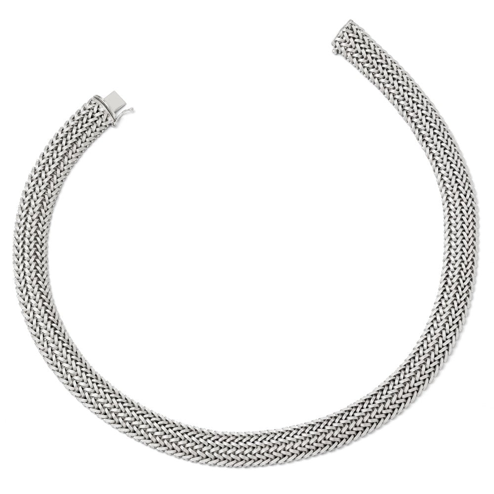 Alternate view of the 14.75mm Braided Mesh Link Necklace in Sterling Silver, 18 Inch by The Black Bow Jewelry Co.