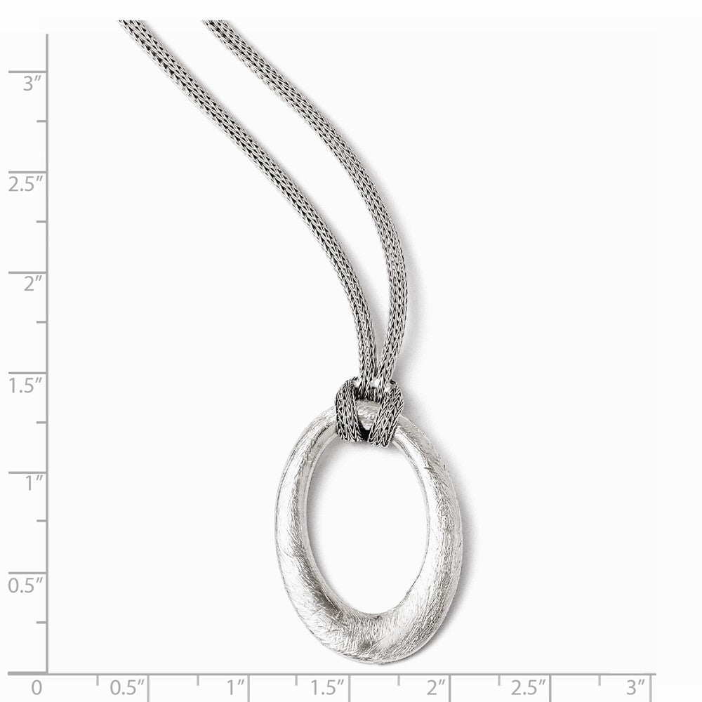 Alternate view of the Oval and Knotted Mesh Chain Necklace in Sterling Silver, 18.5 Inch by The Black Bow Jewelry Co.