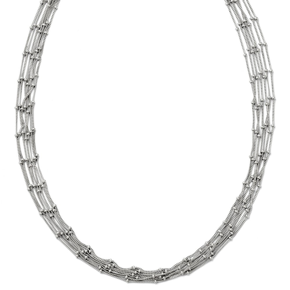 Seven Strand Beaded Curb Chain Necklace in Sterling Silver, 18 Inch, Item N10190 by The Black Bow Jewelry Co.