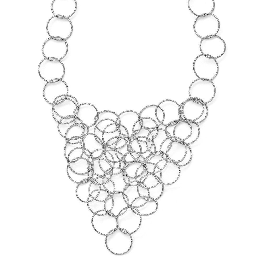 Textured Multi Circle Collar Necklace in Sterling Silver, 20 Inch, Item N10263 by The Black Bow Jewelry Co.