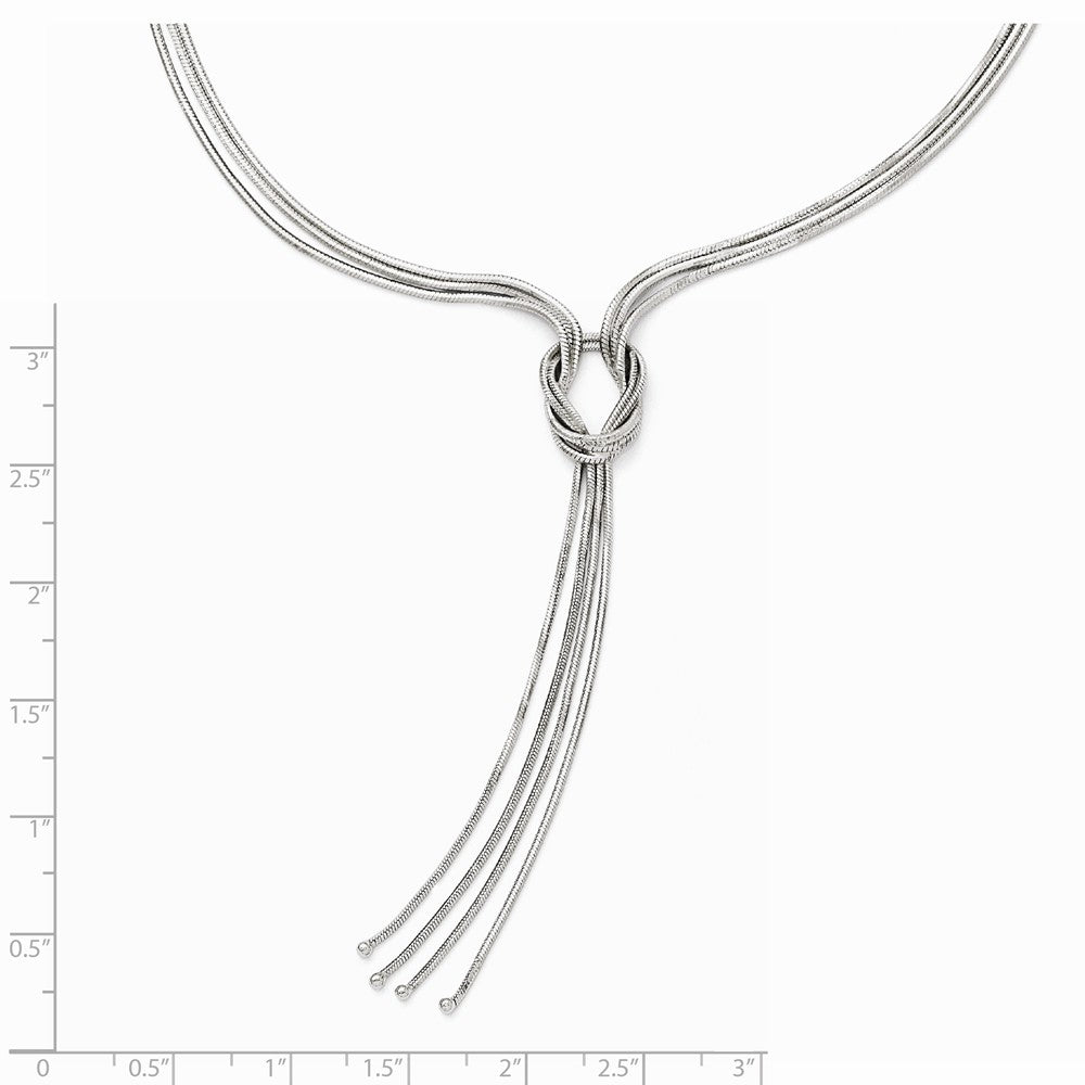 Alternate view of the Multi Strand Lariat Knot Necklace in Sterling Silver, 16-18 Inch by The Black Bow Jewelry Co.