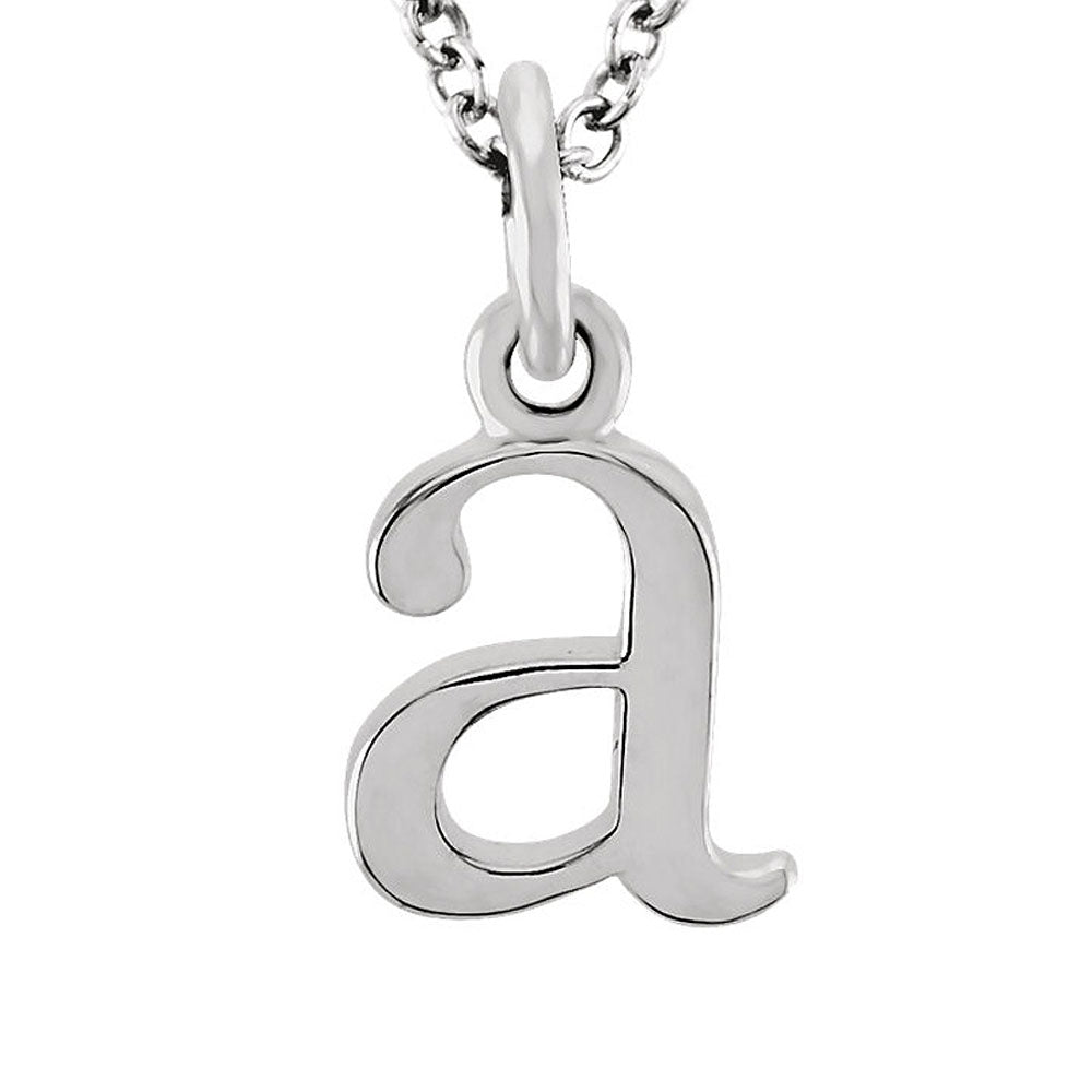 Alternate view of the The Abbey Lower Case Initial &#39;a&#39; Necklace in 14k White Gold, 16 Inch by The Black Bow Jewelry Co.