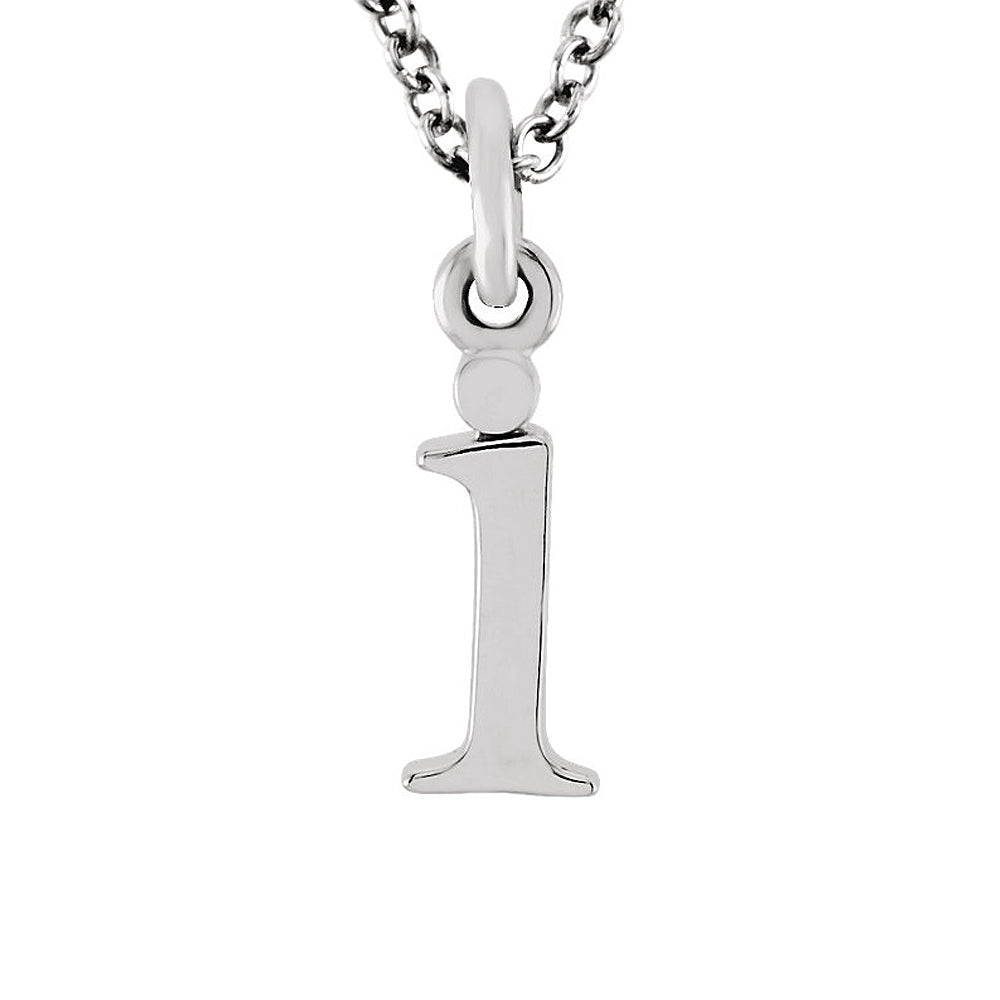 The Abbey Lower Case Initial &#39;i&#39; Necklace in 14k White Gold, 16 Inch, Item N10361-I by The Black Bow Jewelry Co.