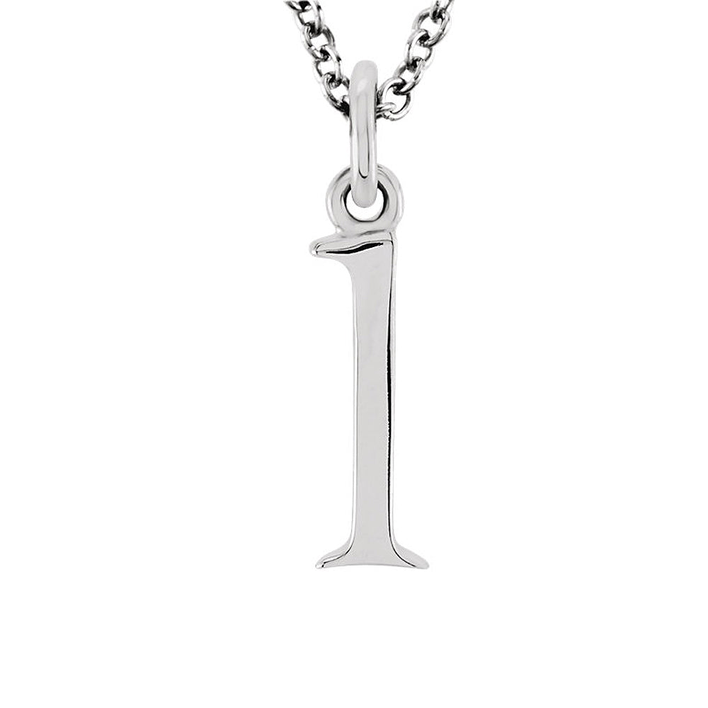 The Abbey Lower Case Initial &#39;l&#39; Necklace in 14k White Gold, 16 Inch, Item N10361-L by The Black Bow Jewelry Co.