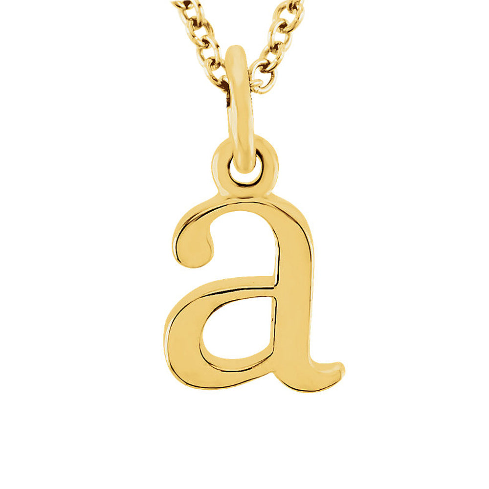 The Abbey Lower Case Initial &#39;a&#39; Necklace in 14k Yellow Gold, 16 Inch, Item N10362-A by The Black Bow Jewelry Co.