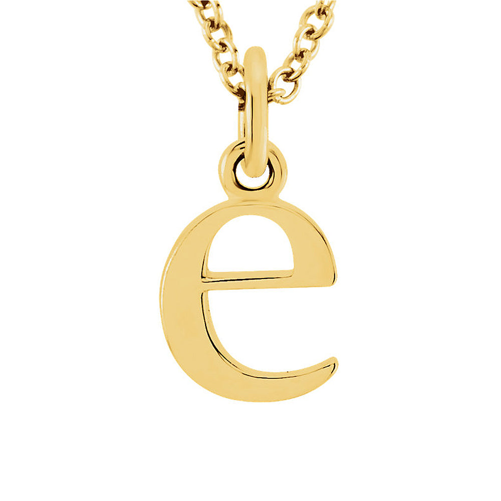 The Abbey Lower Case Initial &#39;e&#39; Necklace in 14k Yellow Gold, 16 Inch, Item N10362-E by The Black Bow Jewelry Co.